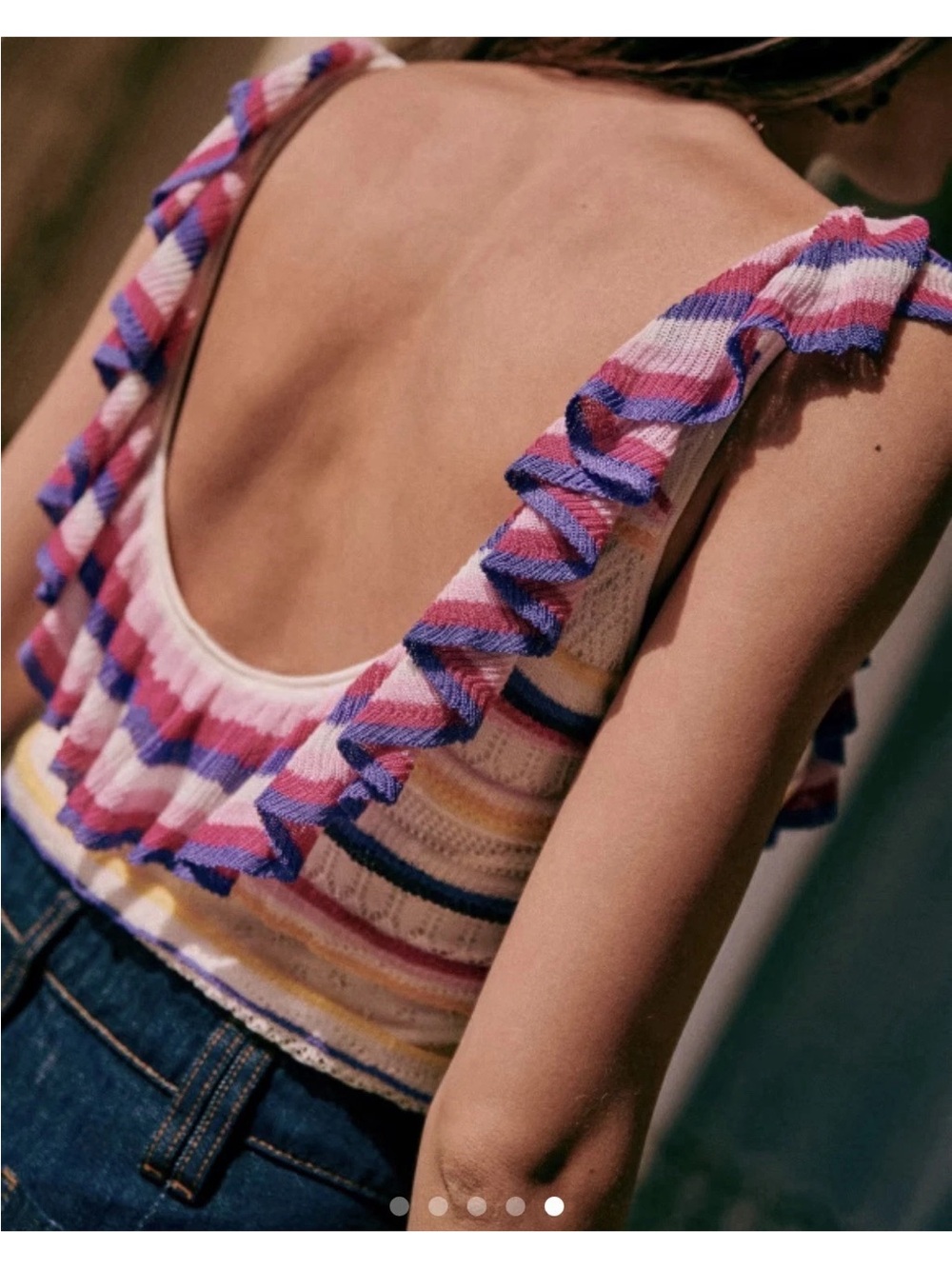 Sezane Leya Top Knit Multicolor Sleeveless Size Small